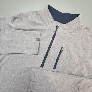 Free Fly Bamboo Heritage Pullover Mens 2XL Heathered Graphite 1/4 Zip Mock Neck